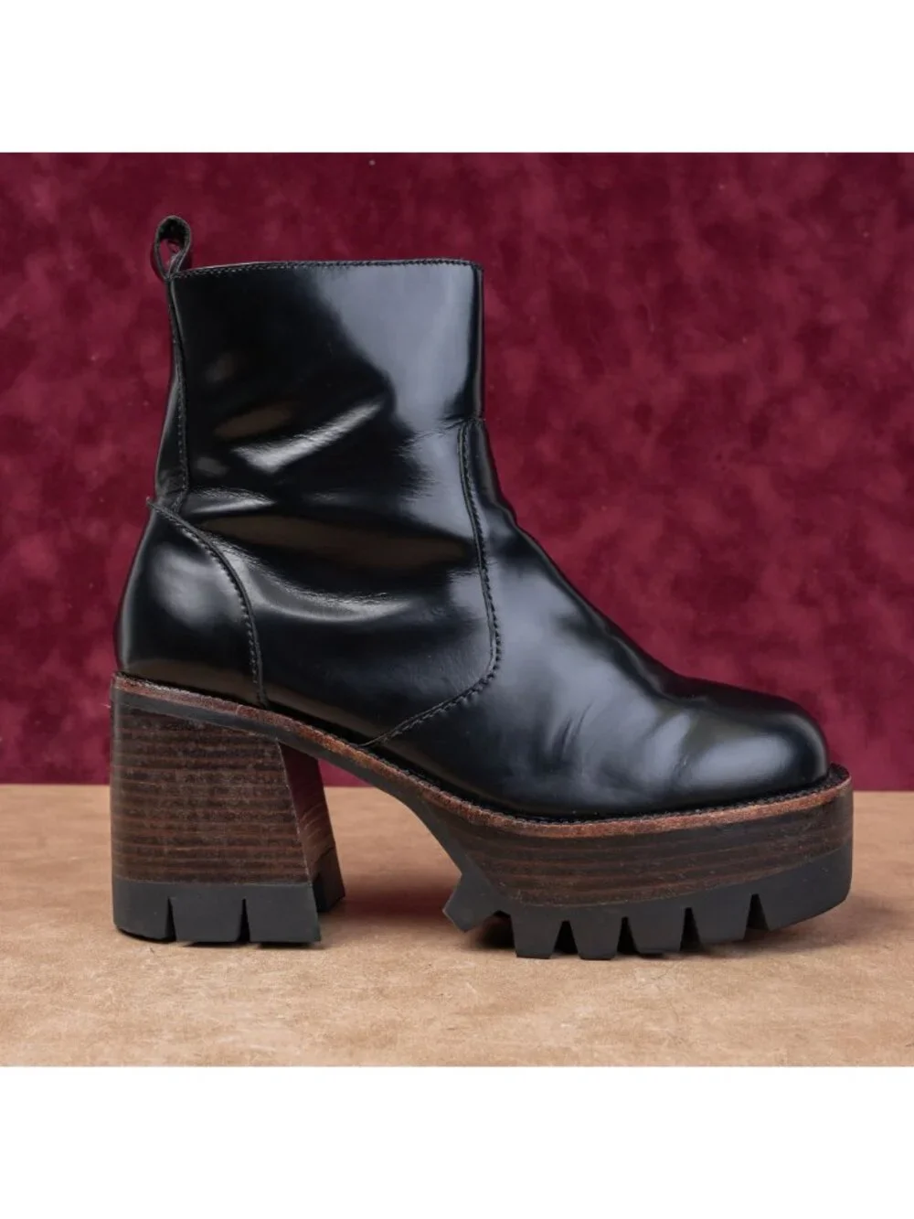 Jeffrey Campbell Wmn Quavo Retro Black Festival Party Leather Platform Boots 9.5